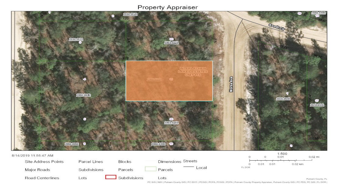 Lot For Sale Interlachen Lakes Estates Msbu Putnam FL 0.220 acres, Camping, Electric